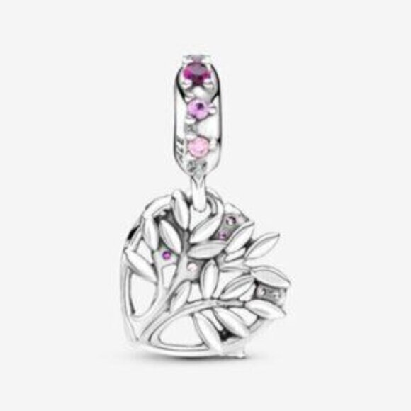 Pandora Pink Heart Family Tree Dangle Charm - Picture 4 of 5